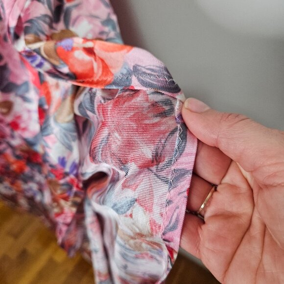 VTG 60s 70s Hawaiian Floral Kaftan Maxi Dress Mumuu Patio - Picture 12 of 14